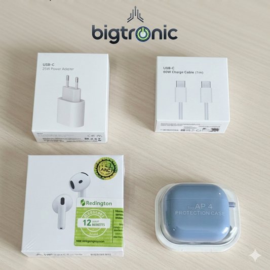 Airpods 4 + pochette + adaptateur 25w + cable